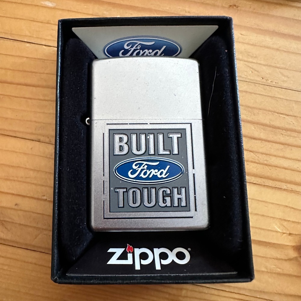 Zippo Ford Built Ford Tough Brushed Chrome Windproof Lighter with Box 181517-i